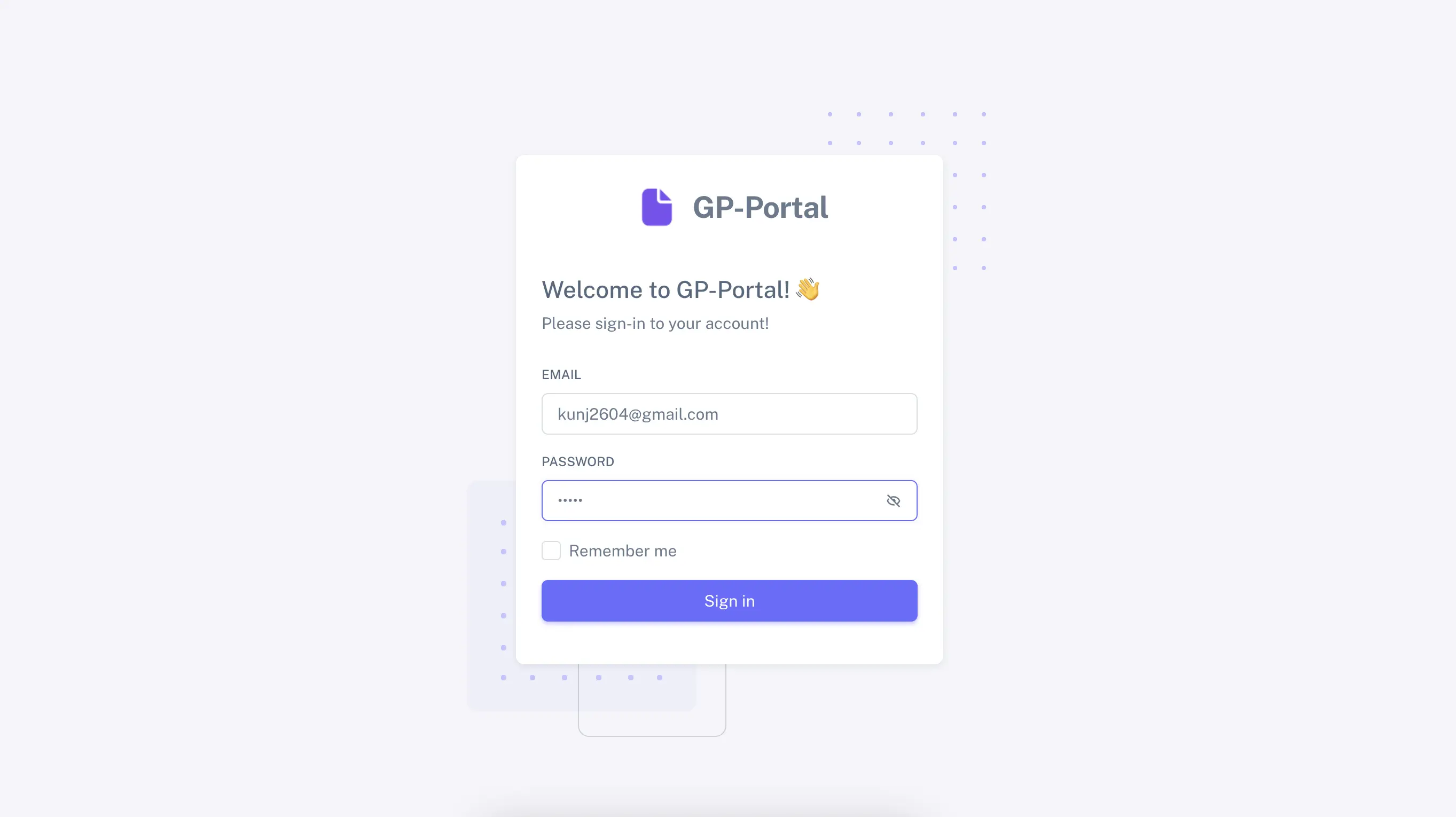 GP-Portal Dashboard